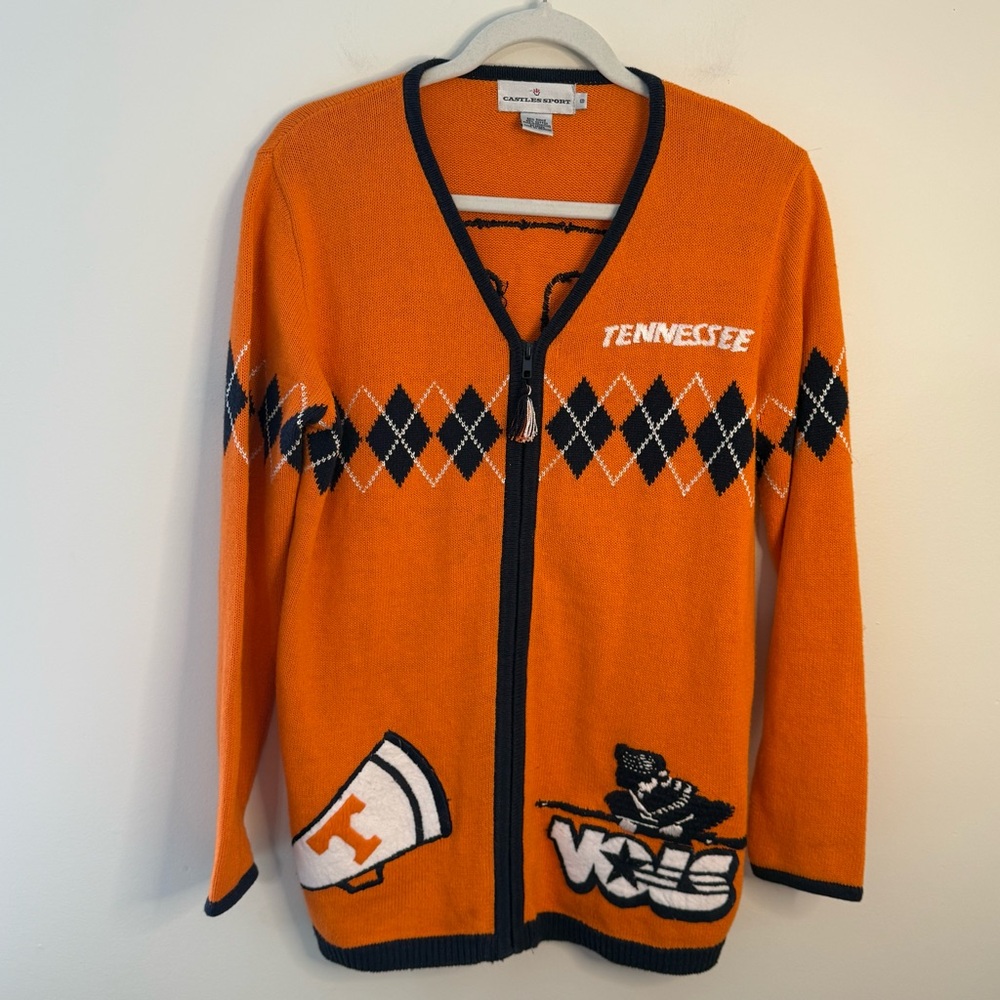 Vintage Tennessee Vols Castle Sports Cardigan Sweater Small